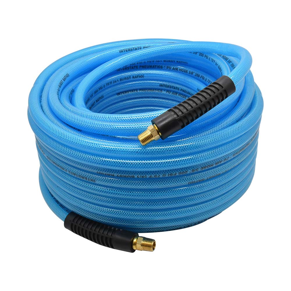 3/8" 100 ft Light Blue Polyurethane Hose (1/4" NPT) 
