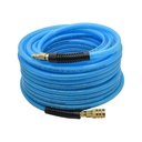 3/8" 100 ft Light Blue PU Hose Kit with 1/4" Brass "S" Coupler and Steel Plug