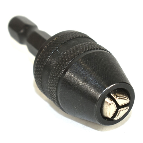 Mini (1/32" to 5/32") Keyless Drill Chuck with 1/4" Quick-Change Hex Shank Adapter