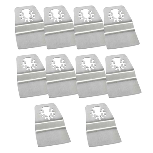52mm Flush Cut (8mm Offset Mount) Stainless Steel Scraper  Compatible with Fein Multimaster, Dremel, Bosch, Craftsman, Ridgid Oscillating Tools  / 10pk