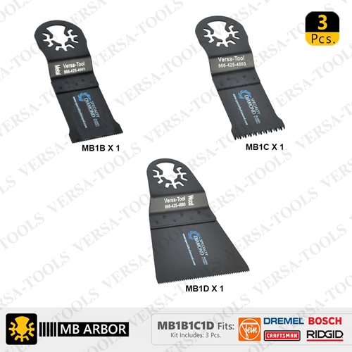 3pcs Multi Tool Saw Blade Set