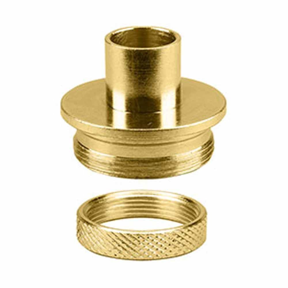 Brass Router Template Guide with Lock Nut ID 17/32" , OD 5/8" , Depth 7/32" (MLCS 9049)