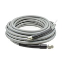 Pressure Washer Steel Braided Gray Rubber Hose – WP 4500 PSI - 3/8" x 50ft. - 3/8" MNPT Fixed & Swivel with Sleeve