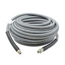 Pressure Washer Steel Braided Gray Rubber Hose – WP 4500 PSI - 3/8" x 100ft. - 3/8" MNPT Fixed & Swivel with Sleeve