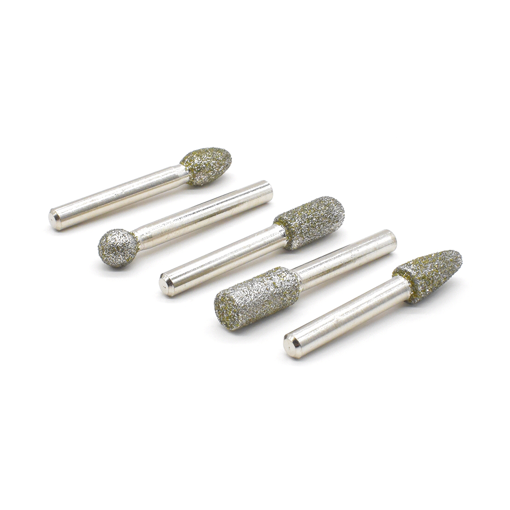 5PC Diamond Burr Set - 1/4" Shank, 50 Grit - Coarse