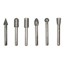 6PC Diamond Burr Set - 1/4" Shank, 80 Grit - Medium
