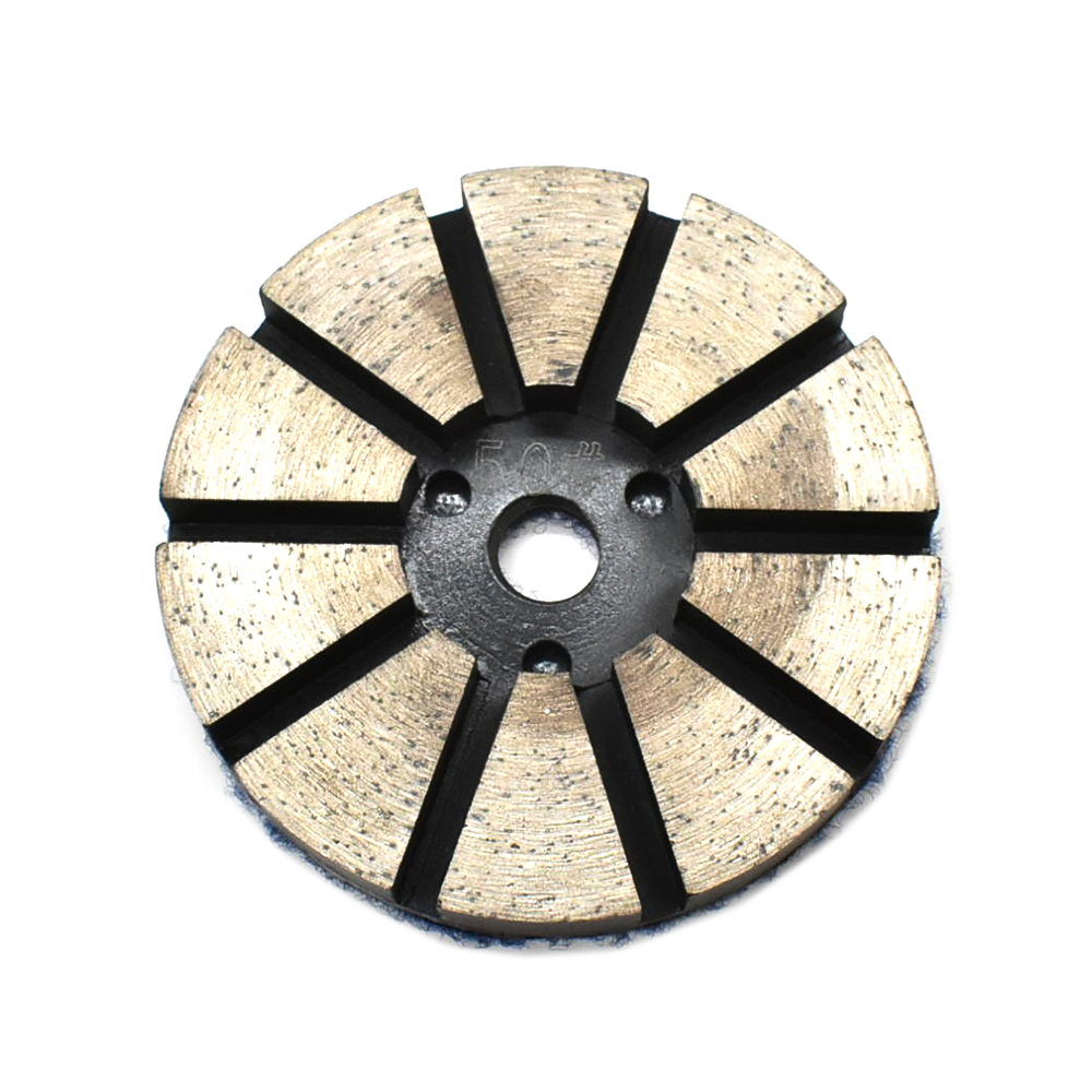 3 Inch Metal Bond Diamond Concrete Floor Grinding Disc with 10 Diamond Segments -  50 Grit