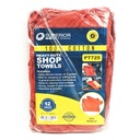 Red Shop Towel 12" x 14" - 100% cotton 12pc/pk - 24 Pack Carton