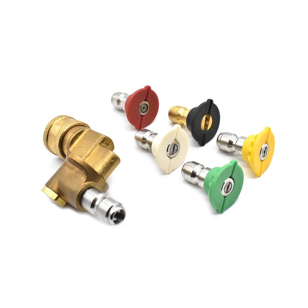 Pressure Washer Quick Connect  Pivoting Coupler & 40 Size Nozzles Kit