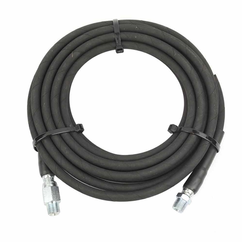 S.Braid Black Rubber Hose,1/4"x25 ft, 3/8" MNPT Fixed & Swivel, W/T Sleeve,4000 psi 
