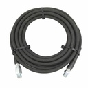 S.Braid Black Rubber Hose,1/4"x25 ft, 3/8" MNPT Fixed & Swivel, W/T Sleeve,4000 psi 