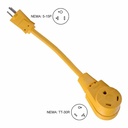 RV Adapters 15 Amp Male to 30 Amp Female 12" 12AWG/3 Cord