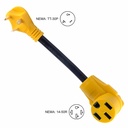 RV Adapters 30 Amp Male to 50 Amp Female 12" 10AWG/3 Cord