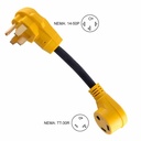 RV Adapters 50 Amp Male to 30 Amp Female 12" 10AWG/3 Cord