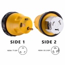 30 Amp Male to 50 Amp Female Locking Adapter