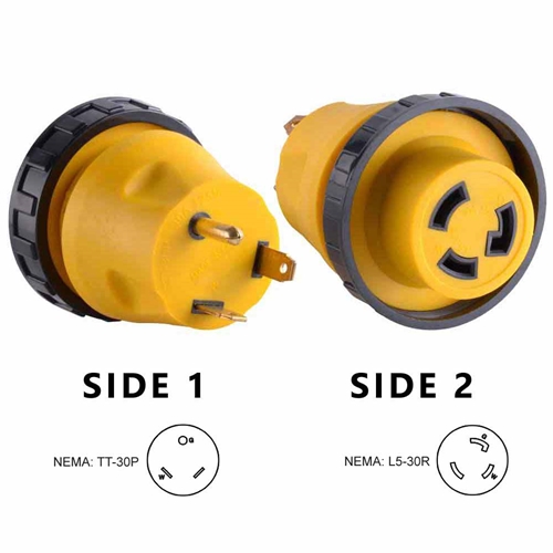 30 Amp Male to 30 Amp Female Locking Adapter