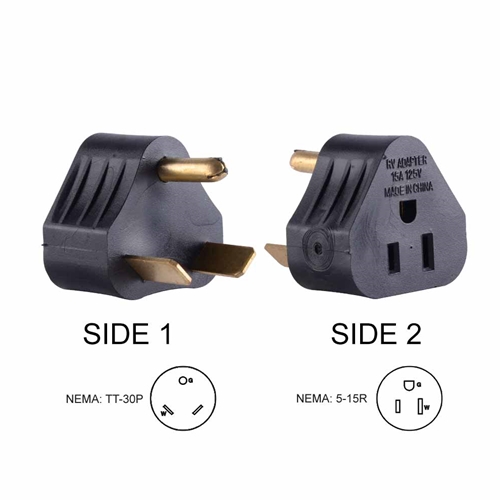30 Amp Male to 15 Amp Female Adapter Plug (Triangle)