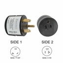 30 Amp Male to 15 Amp Female Adapter Plug ( Round)