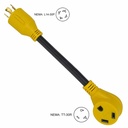 Generator 30 Amp 4 Pole to RV 30 Amp Female 12" 10AWG/3 Cord