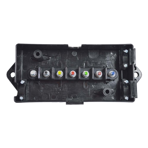 Heavy-Duty 7 Way Black Junction Box 