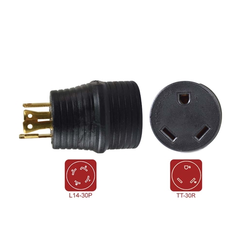 RV Adapter - 30A Male to 30A Female Generator Plug - 4 Pins