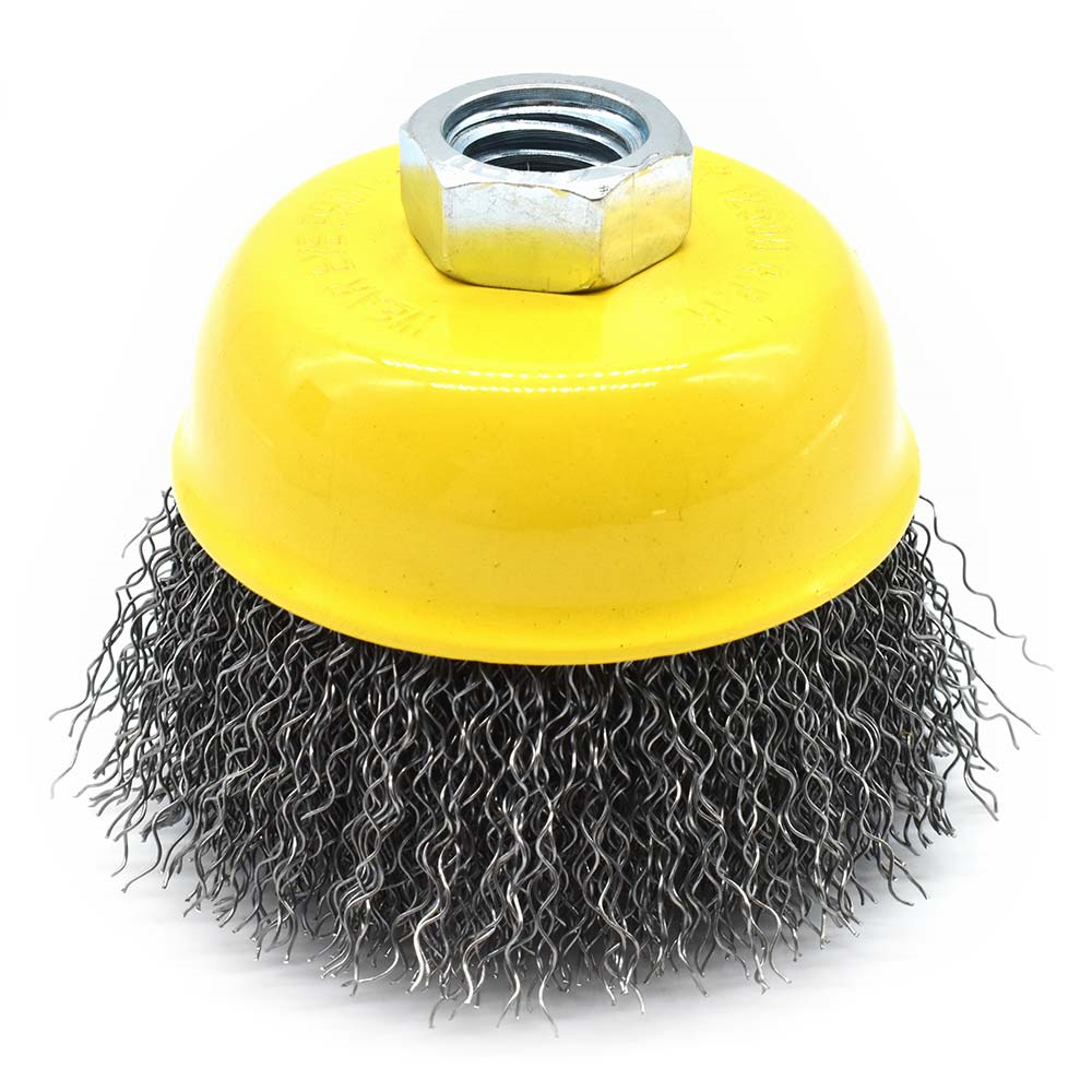 6-Inch Wire Cup Brush, 5/8-11 Thread - Crimped Wire 4500 RPM