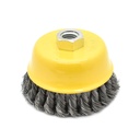 4-Inch Wire Cup Brush, 5/8-11 Thread - Knotted Wire 8500 RPM