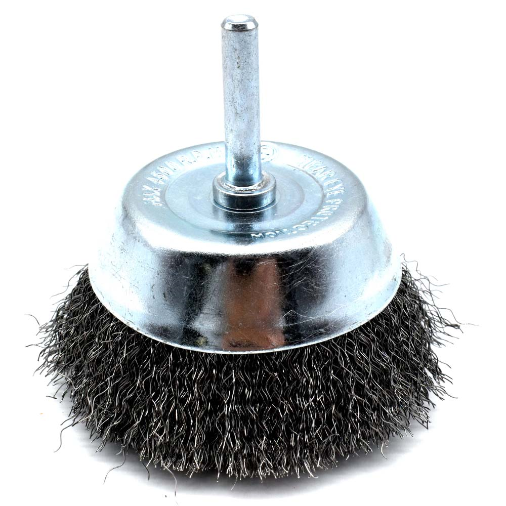 3-Inch Wire Cup Brush 1/4-Inch Shank - Coarse Crimped Wire 4500 RPM