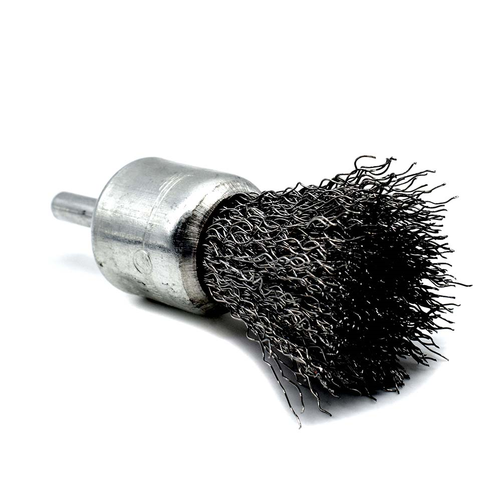 1-Inch End Brush 1/4-Inch Shank - Crimped Wire 4500 RPM