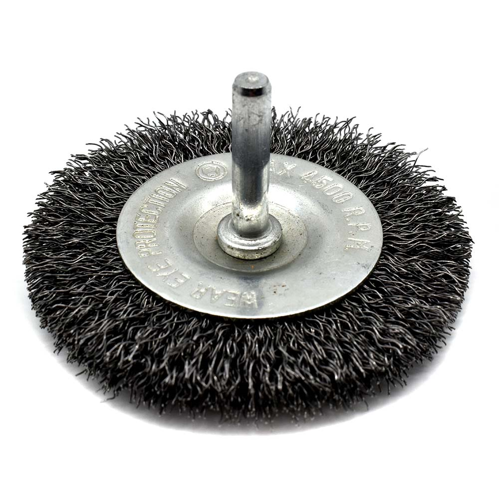 4-Inch Wire Wheel 1/4-Inch Shank - Fine Crimped Wire 4500 RPM
