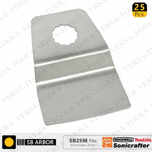 52mm Stainless Steel Flexible Scraper, 8mm Offset Mount  Fits Fein Multimaster, Rockwell, Sonicrafter, Makita / 25 PK
