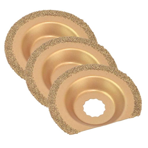 63mm Semi Round Carbide Rasp, 8mm Offset Mount for a Perfect Flush Sanding/Grinding Fits Fein Multimaster, Rockwell, Sonicrafter, Makita - 3 Blades Pack
