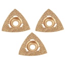80mm Triangular Carbide Rasp, 8mm Offset Mount for a Perfect Flush Sanding/Grinding Fits Fein Multimaster, Rockwell, Sonicrafter, Makita - 3 Blades Pack