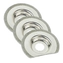 63mm Semi Round Carbide Electroplated Diamond Grout Blade, 8mm Offset Mount for a Perfect Sanding/Grinding Fits Fein Multimaster, Rockwell, Sonicrafter, Makita  - 3 Blades Pack