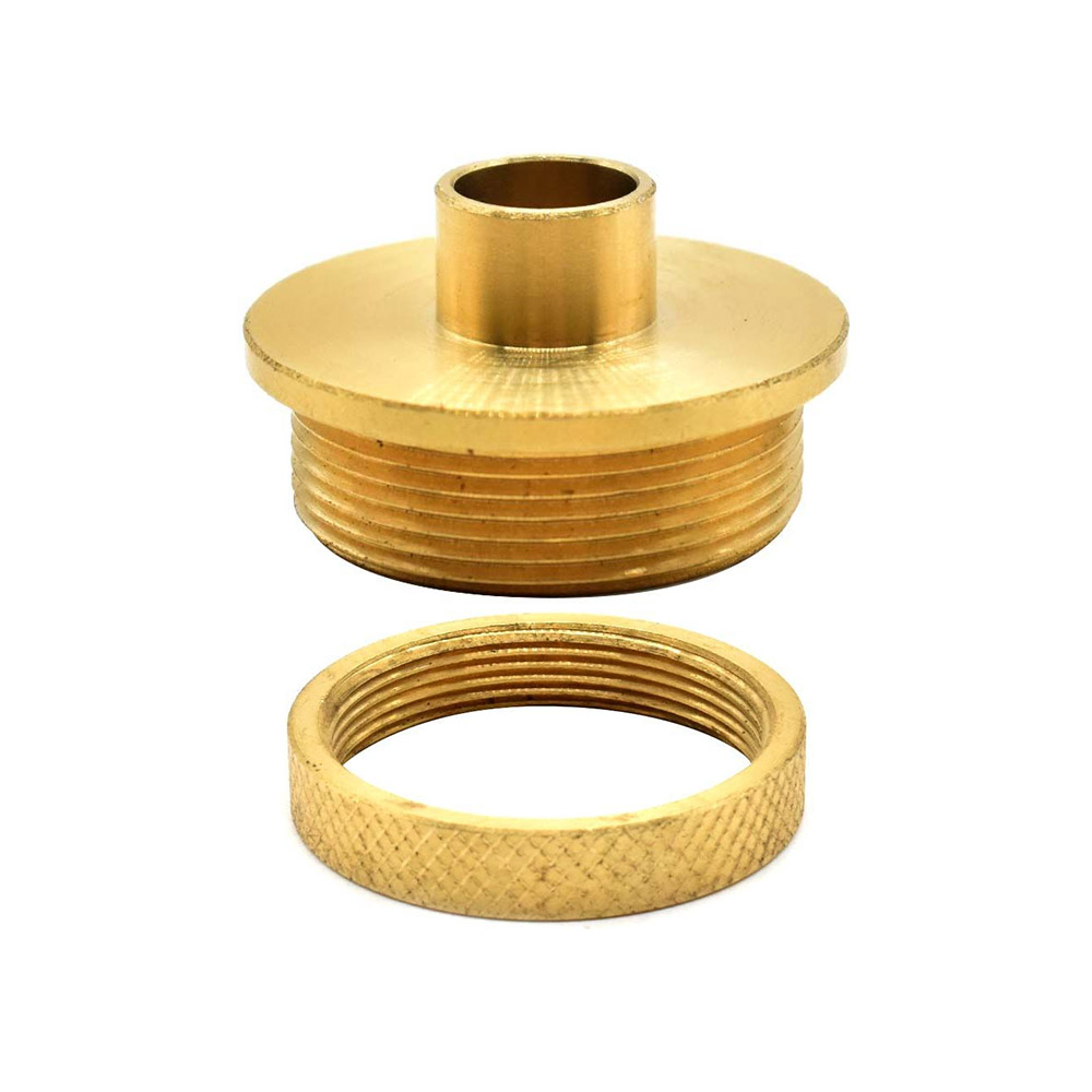 Brass Router Template Guide with Lock Nut ID 13/32" , OD 1/2" (42033)