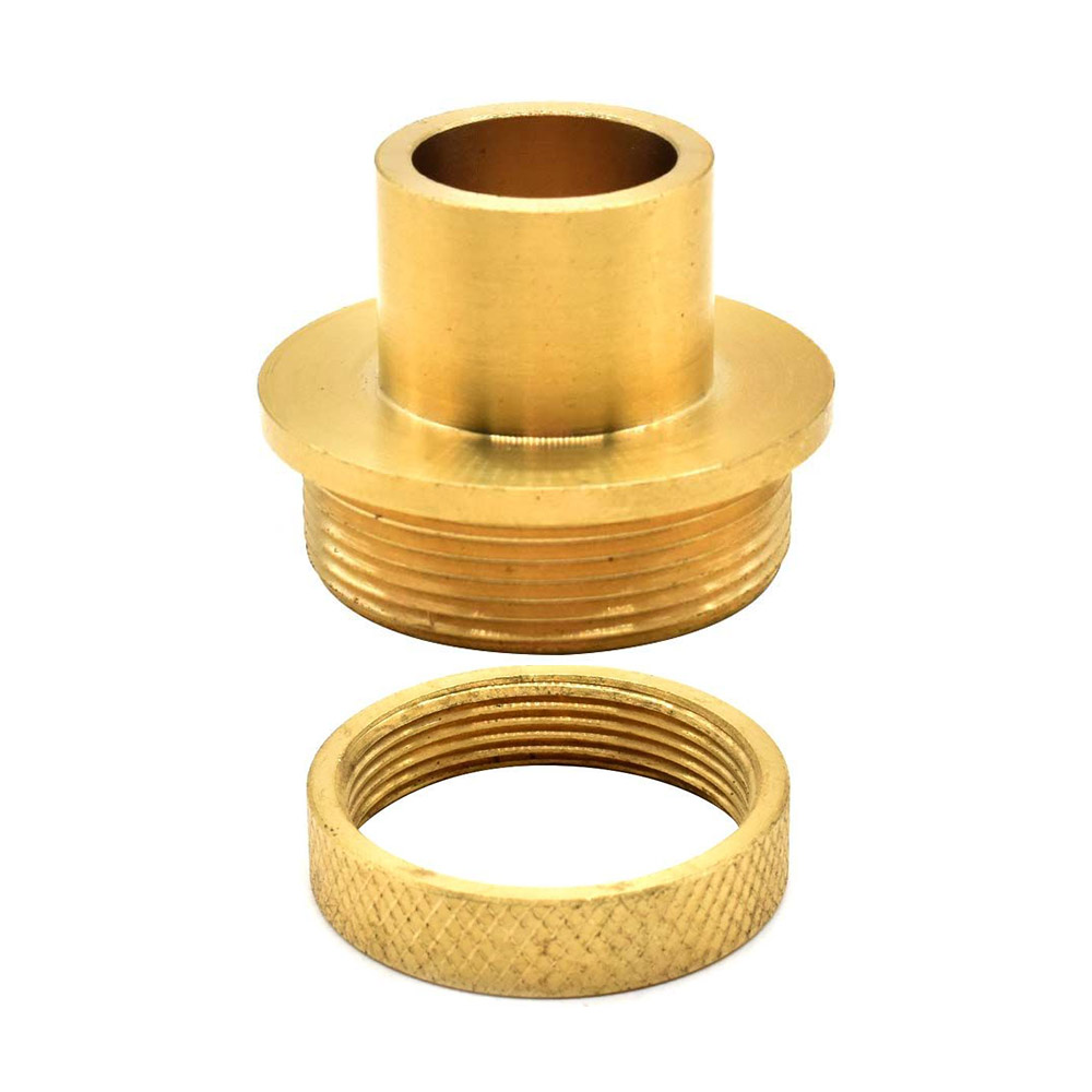 Brass Router Template Guide with Lock Nut ID 5/8" , OD 51/64" (42042)
