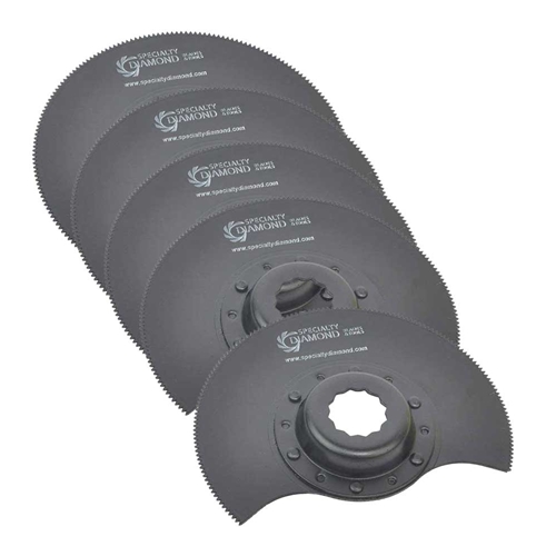 80mm Semi Round Bi-Metal Blade, 8mm Offset Mount for a Perfect Flush Cut  Fits Fein Multimaster, Rockwell, Sonicrafter, Makita / 5 PK