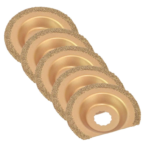 63mm Semi Round Carbide Rasp, 8mm Offset Mount for a Perfect Flush Sanding/Grinding Fits Fein Multimaster, Rockwell, Sonicrafter, Makita / 5 PK
