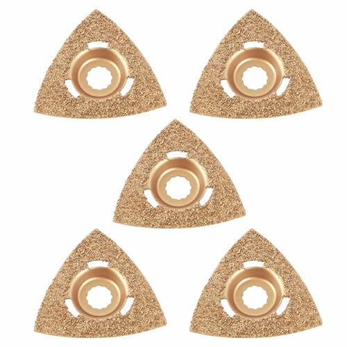 80mm Triangular Carbide Rasp, 8mm Offset Mount for a Perfect Flush Sanding/Grinding Fits Fein Multimaster, Rockwell, Sonicrafter, Makita / 5 PK