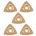 80mm Triangular Carbide Rasp, 8mm Offset Mount for a Perfect Flush Sanding/Grinding Fits Fein Multimaster, Rockwell, Sonicrafter, Makita / 5 PK