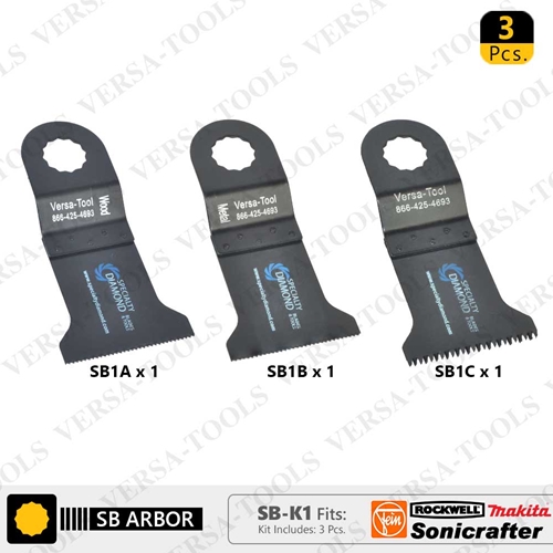 3 PC 45mm Oscillating Multi Tool Saw Blade Set for Sonicrafter  (SB1A1B1C)