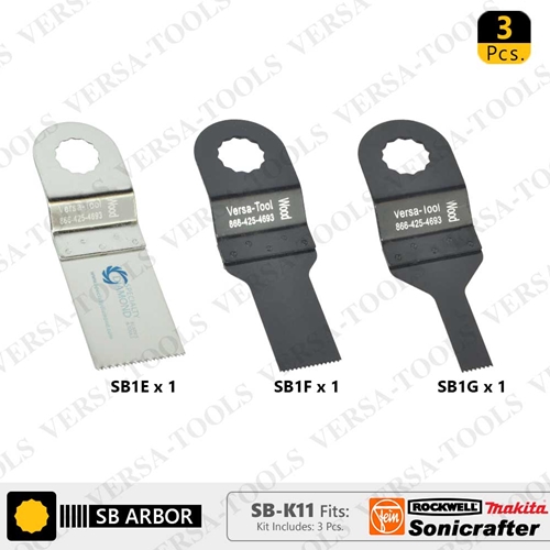 3 PC  Oscillating Saw Blade Set for Sonicrafter   (SB1E1F1G) 