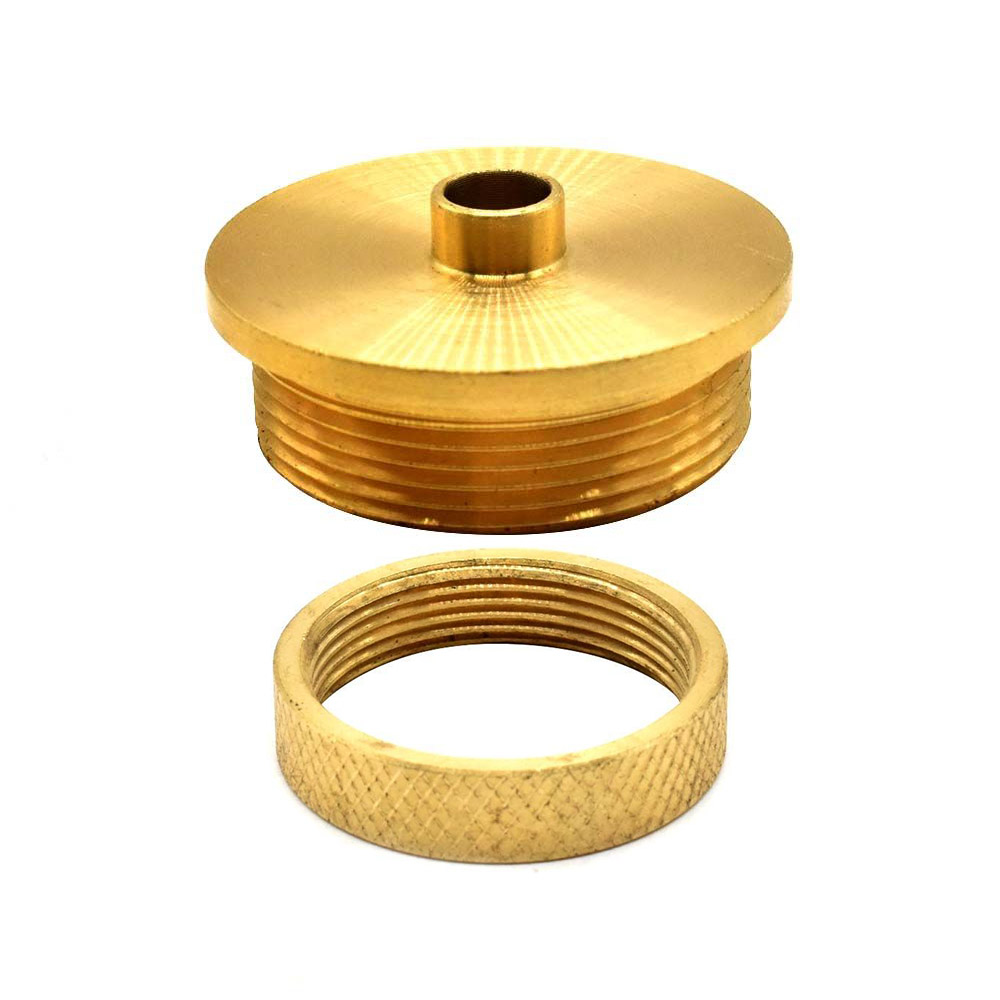Brass Router Template Guide with Lock Nut ID 1/4" , OD 5/16" (42054) -(MLCS 9048)