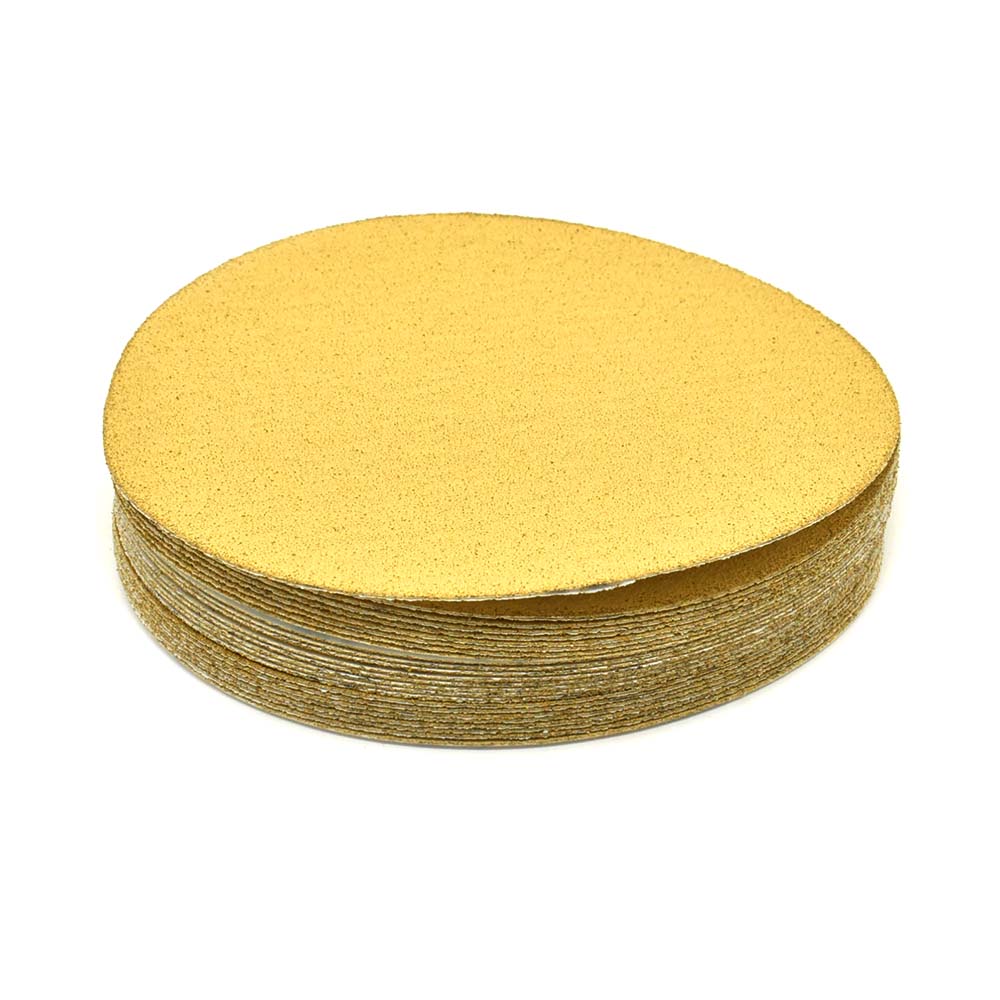 120 Grit 5" Diameter No-Hole PSA Sanding Paper - 25/Pack (Ceramic Aluminum Oxide)