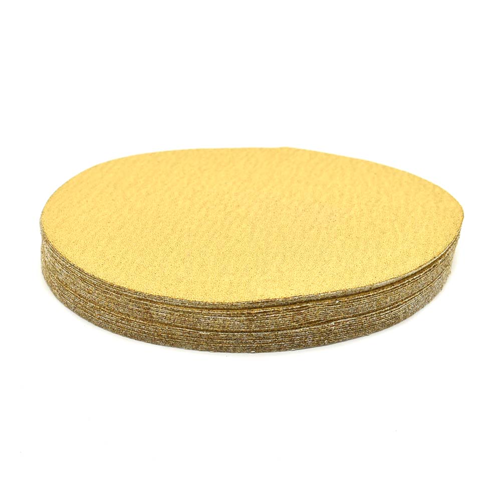 150 Grit 5" Diameter No-Hole PSA Sanding Paper - 25/Pack (Ceramic Aluminum Oxide)