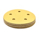 150 Grit 5" Diameter 5-Hole PSA Sanding Paper - 25/Pack (Ceramic Aluminum Oxide)