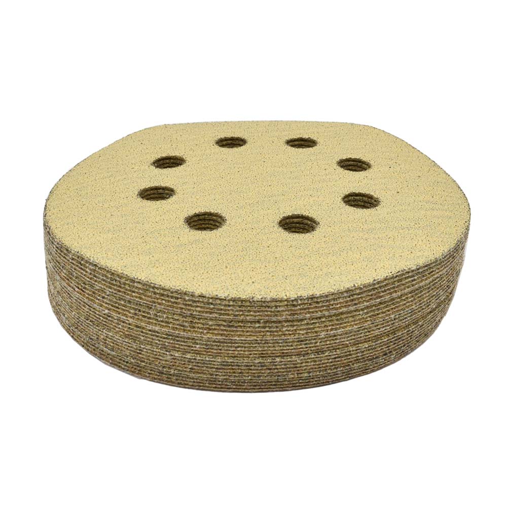 80 Grit 5" Diameter 8-Hole H&L Sanding Paper - 25/Pack (Ceramic Aluminum Oxide)
