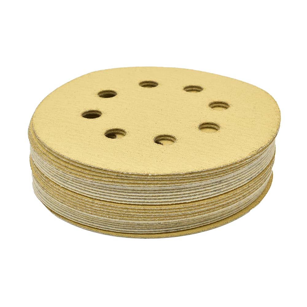 150 Grit 5" Diameter 8-Hole H&L Sanding Paper - 25/Pack (Ceramic Aluminum Oxide)