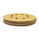 150 Grit 5" Diameter 8-Hole PSA Sanding Paper - 25/Pack (Ceramic Aluminum Oxide)