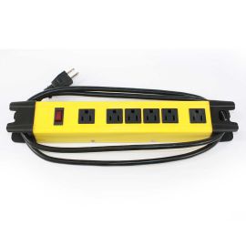 Heavy-Duty Metal Power Strip, 6 Outlet, 6ft Cord, 14AWG, ETL (RVA1543)